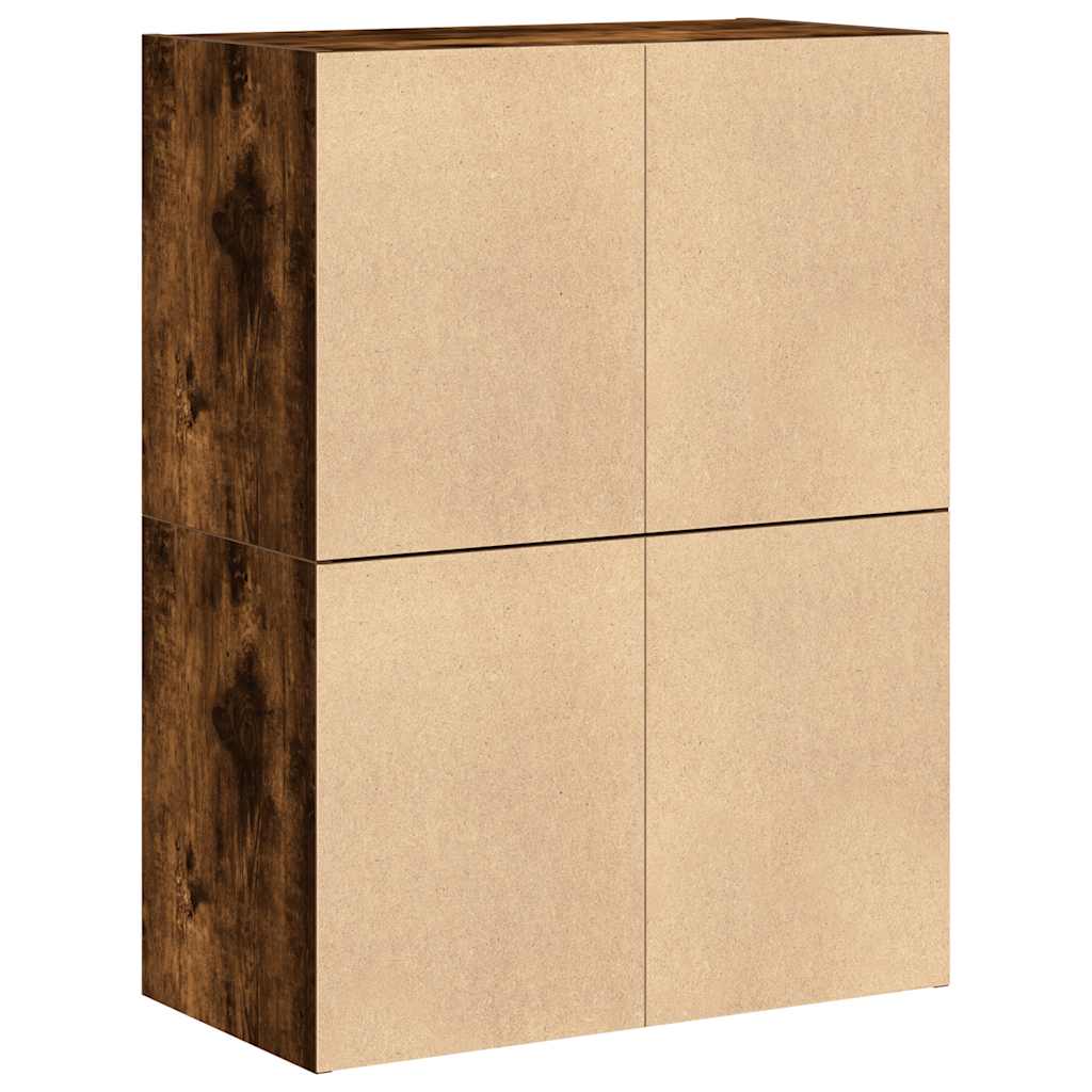Armoires avec 2 tiroirs 2 pcs chêne fumé bois d'ingénierie - XIOS