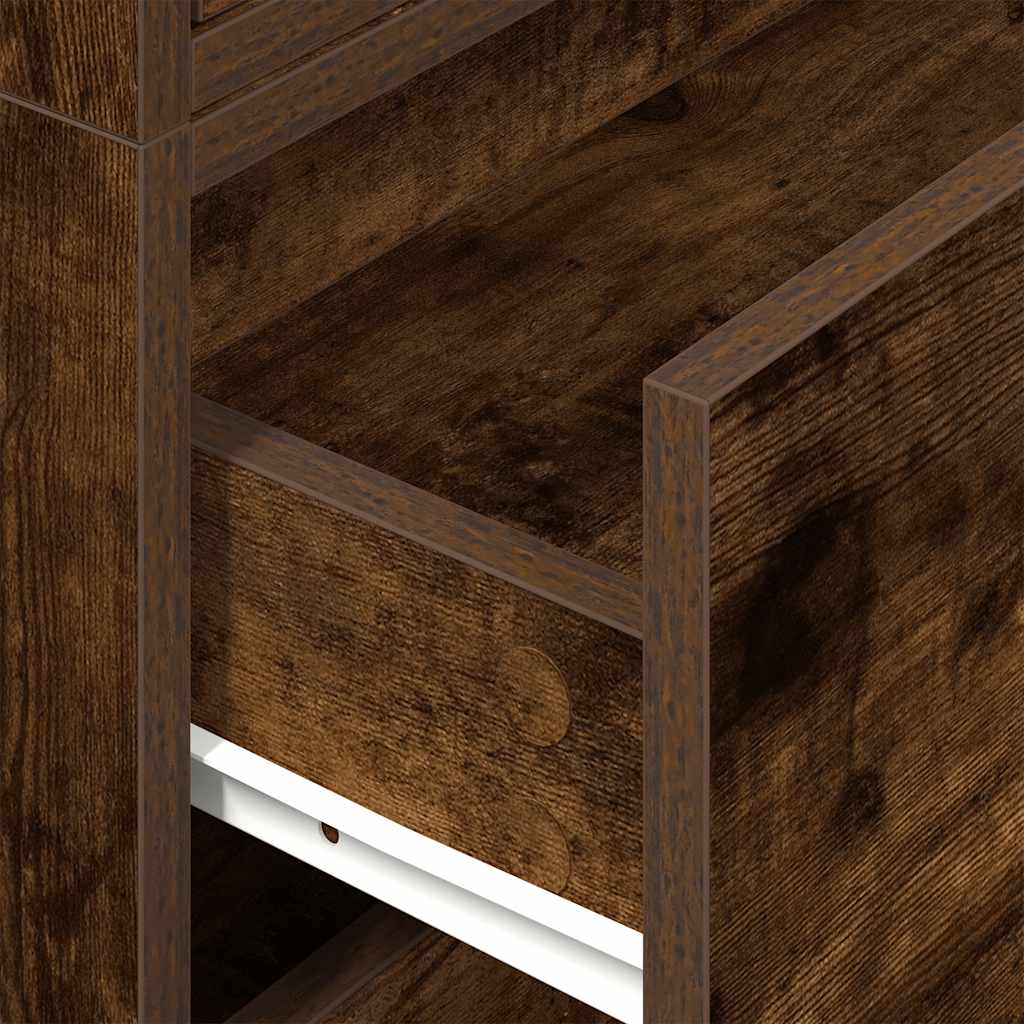 Armoires avec 2 tiroirs 2 pcs chêne fumé bois d'ingénierie - XIOS