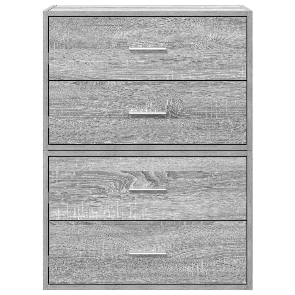Armoires avec 2 tiroirs 2 pcs sonoma gris bois d'ingénierie - XIOS