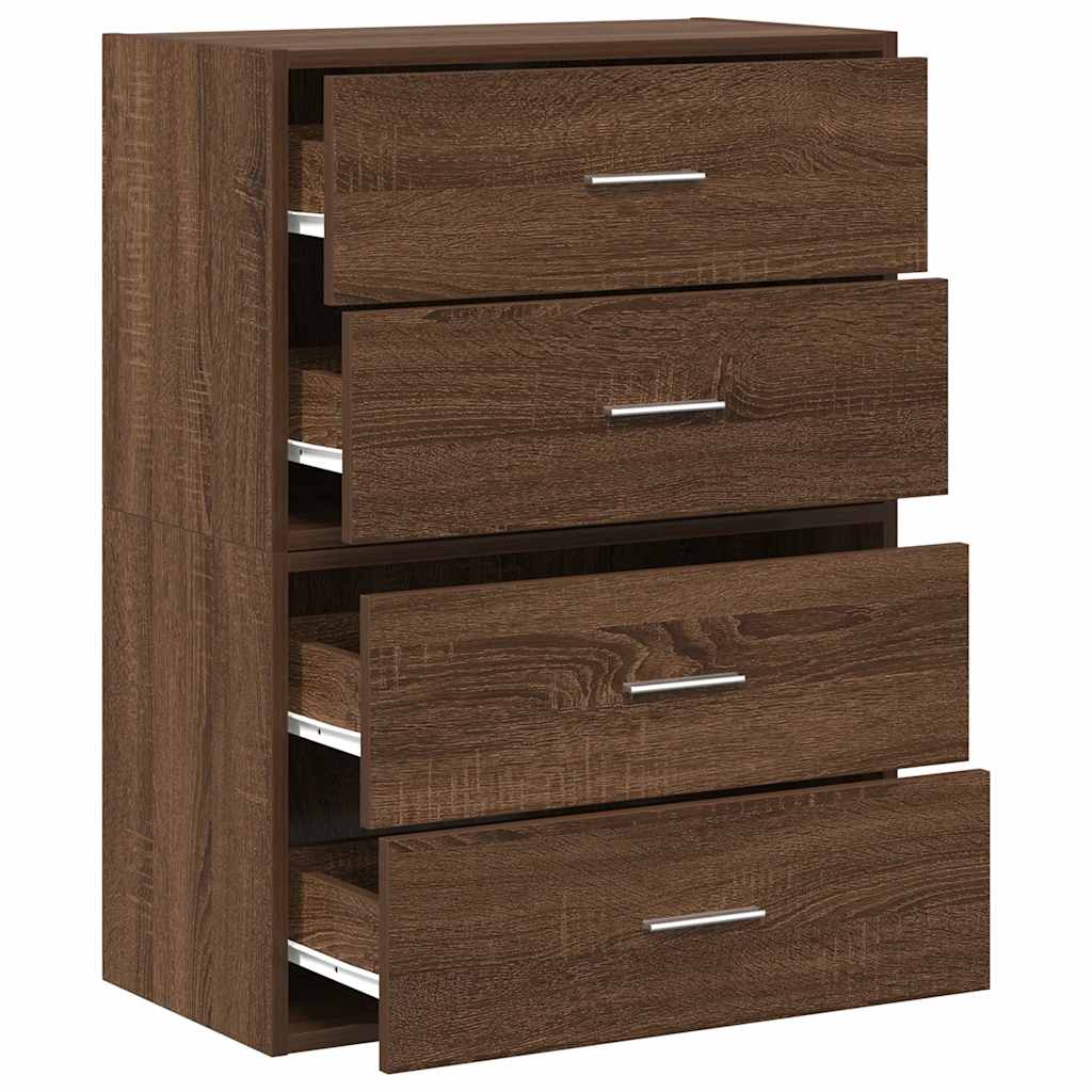 Armoires avec 2 tiroirs 2 pcs chêne marron bois d'ingénierie - XIOS