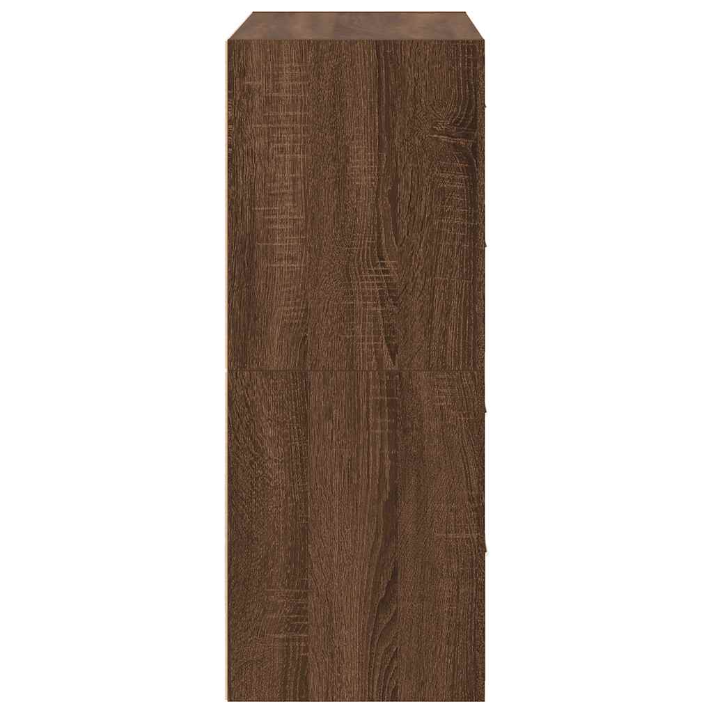 Armoires avec 2 tiroirs 2 pcs chêne marron bois d'ingénierie - XIOS