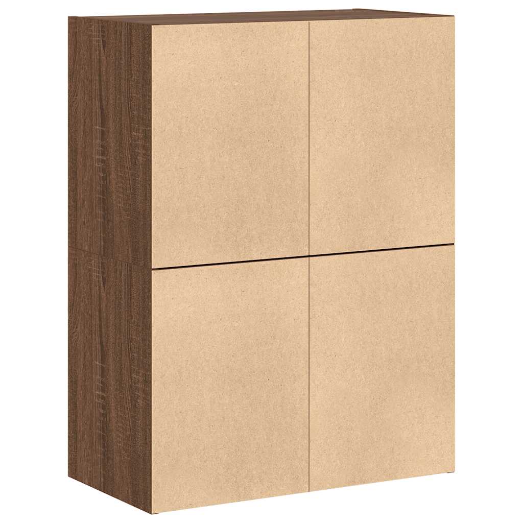 Armoires avec 2 tiroirs 2 pcs chêne marron bois d'ingénierie - XIOS