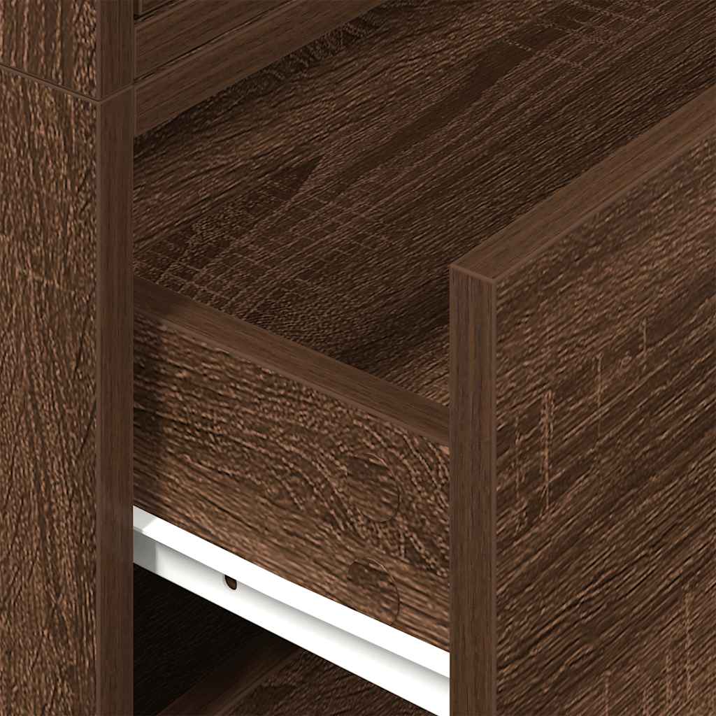 Armoires avec 2 tiroirs 2 pcs chêne marron bois d'ingénierie - XIOS