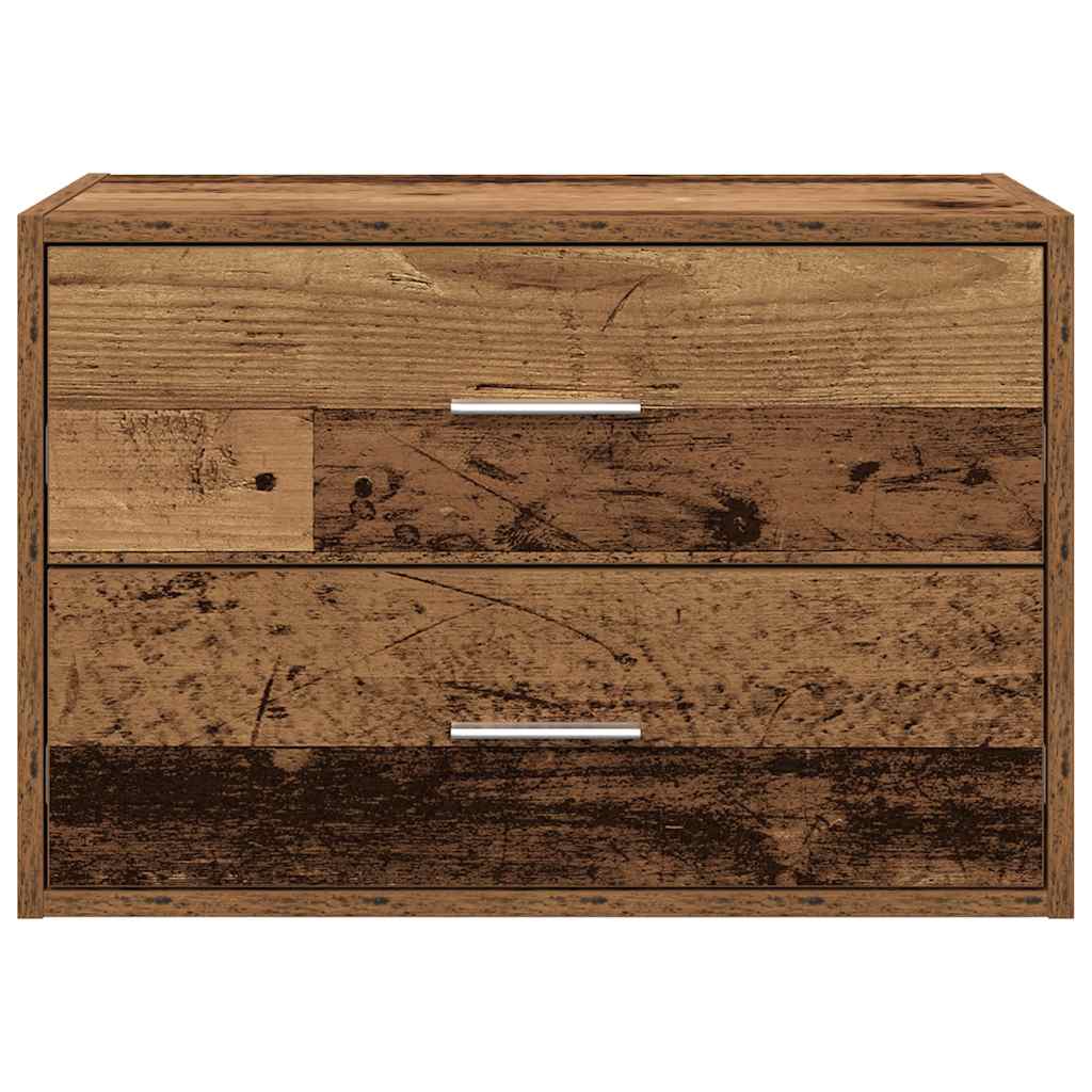 Armoire avec 2 tiroirs vieux bois 60x31x40 cm bois d'ingénierie - XIOS