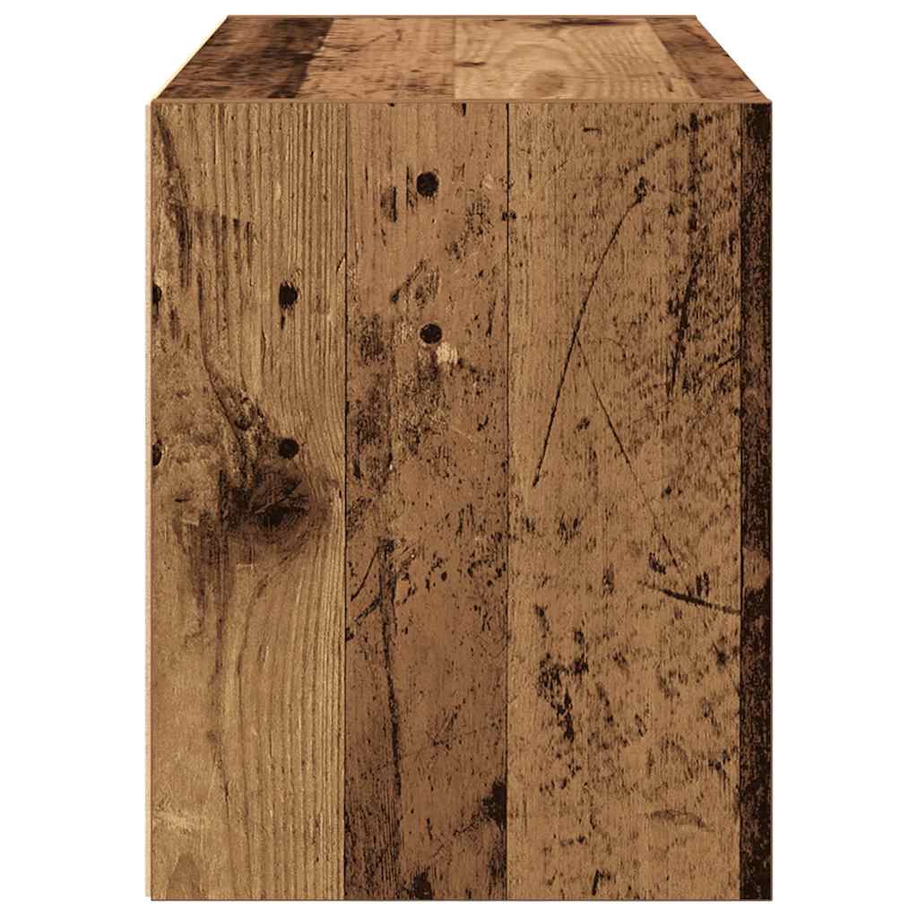 Armoire avec 2 tiroirs vieux bois 60x31x40 cm bois d'ingénierie - XIOS