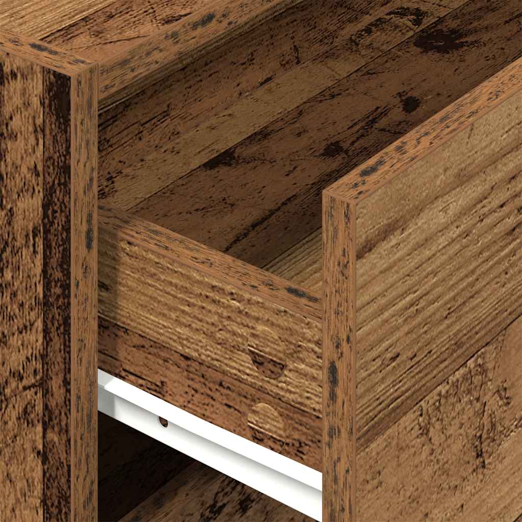 Armoire avec 2 tiroirs vieux bois 60x31x40 cm bois d'ingénierie - XIOS