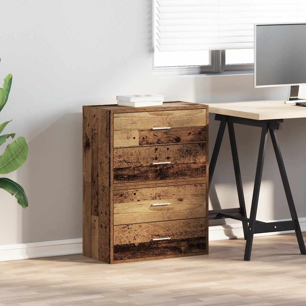 Armoires avec 2 tiroirs 2 pcs vieux bois bois d'ingénierie - XIOS