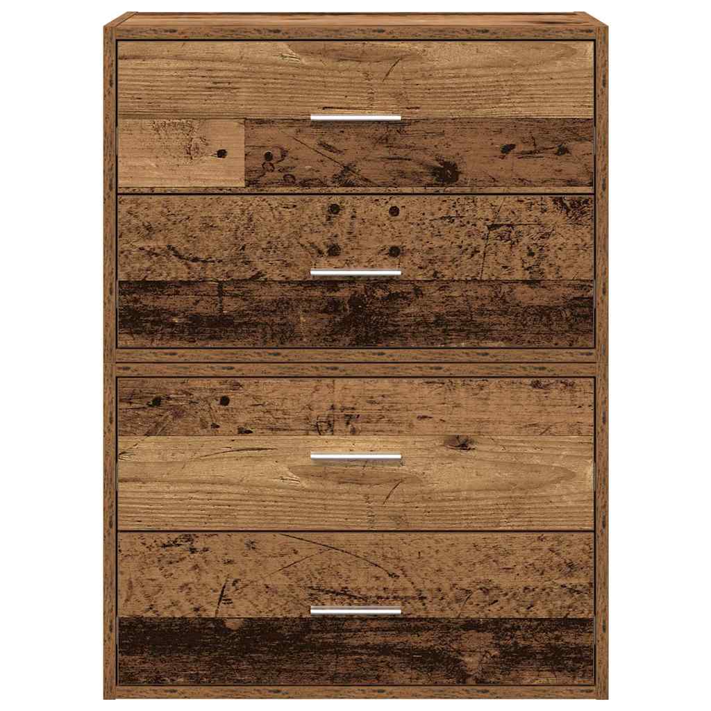 Armoires avec 2 tiroirs 2 pcs vieux bois bois d'ingénierie - XIOS