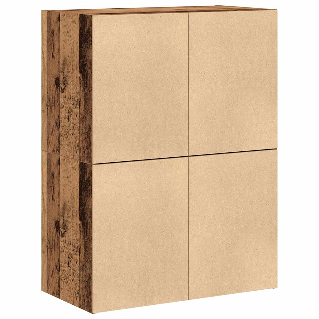 Armoires avec 2 tiroirs 2 pcs vieux bois bois d'ingénierie - XIOS