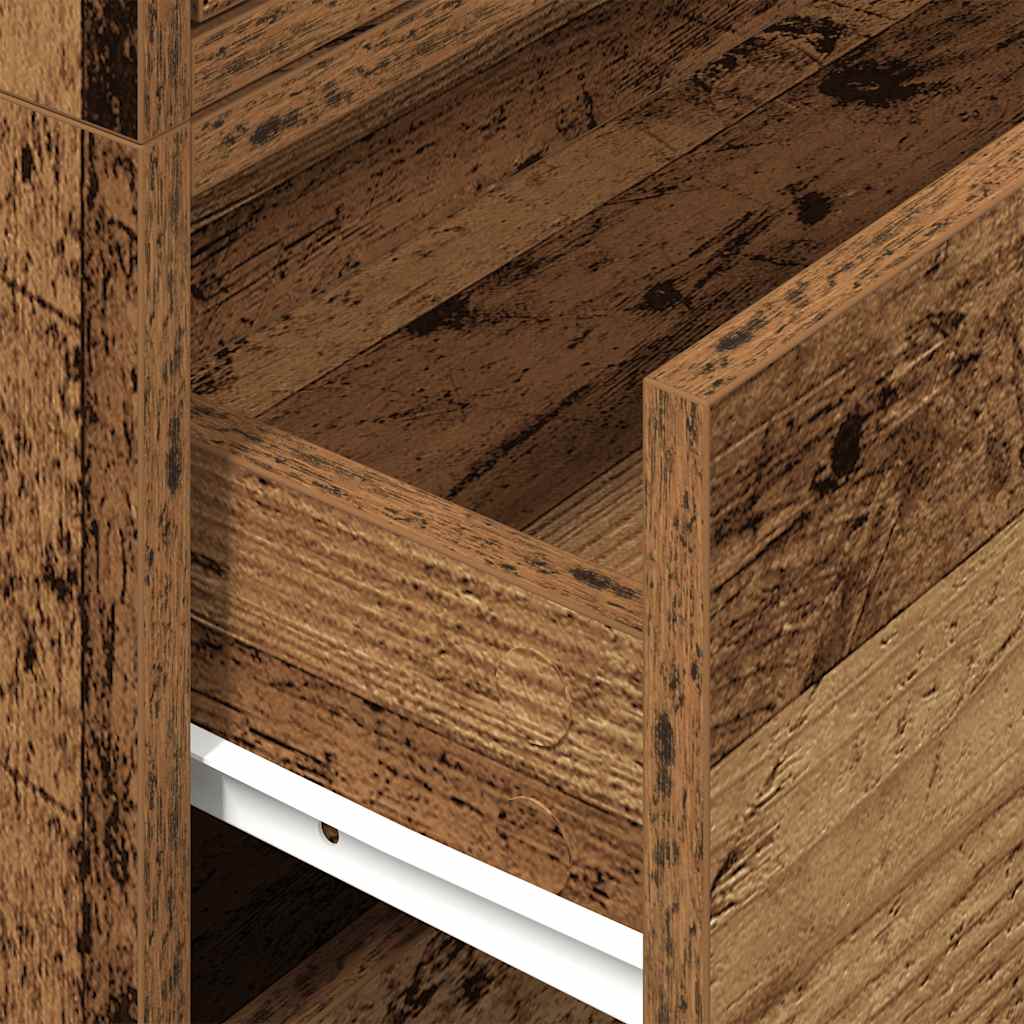 Armoires avec 2 tiroirs 2 pcs vieux bois bois d'ingénierie - XIOS