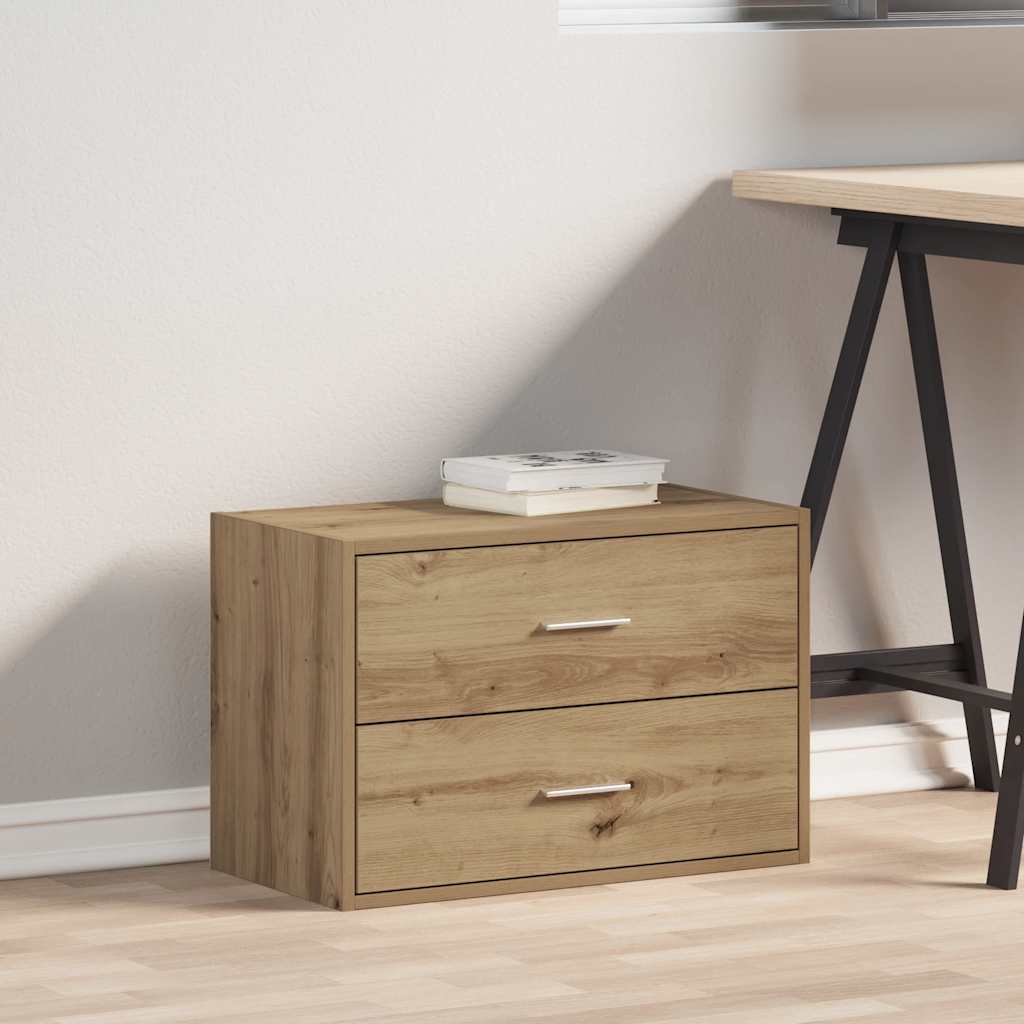 Armoire avec 2 tiroirs chêne artisanal bois d'ingénierie - XIOS
