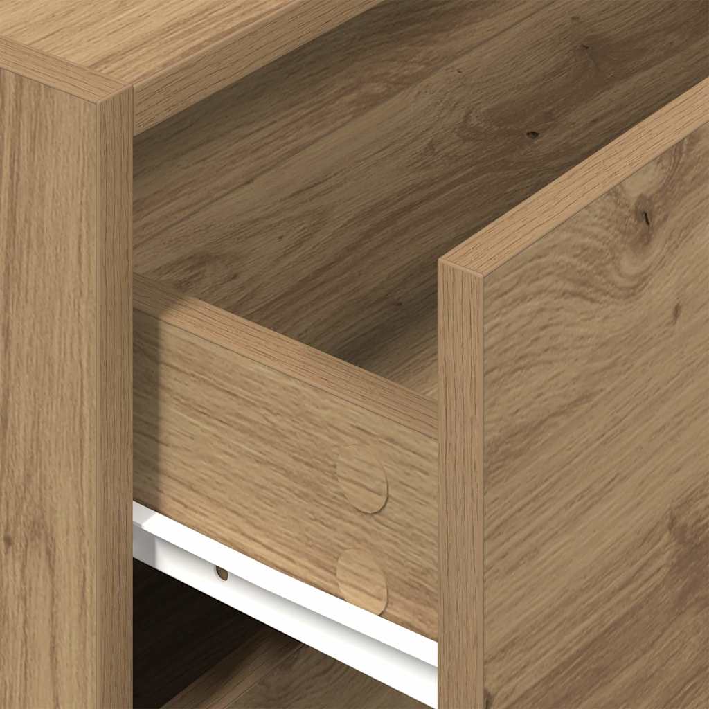 Armoire avec 2 tiroirs chêne artisanal bois d'ingénierie - XIOS
