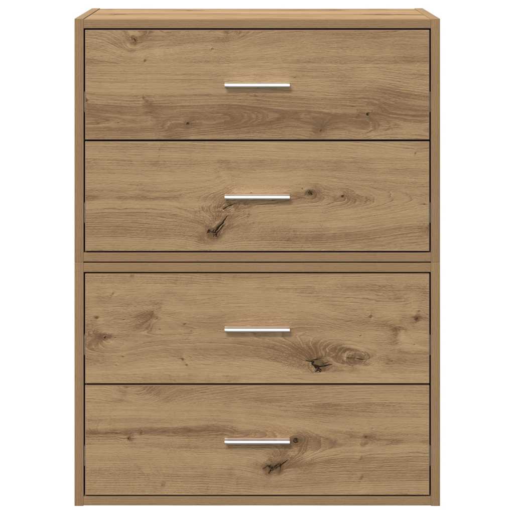 Armoires avec 2 tiroirs 2 pcs chêne artisanal bois d'ingénierie - XIOS