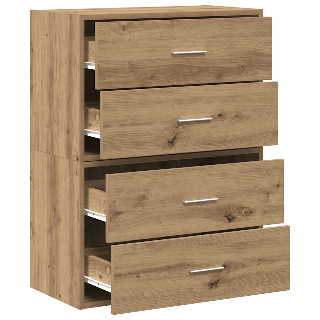 Armoires avec 2 tiroirs 2 pcs chêne artisanal bois d'ingénierie - XIOS