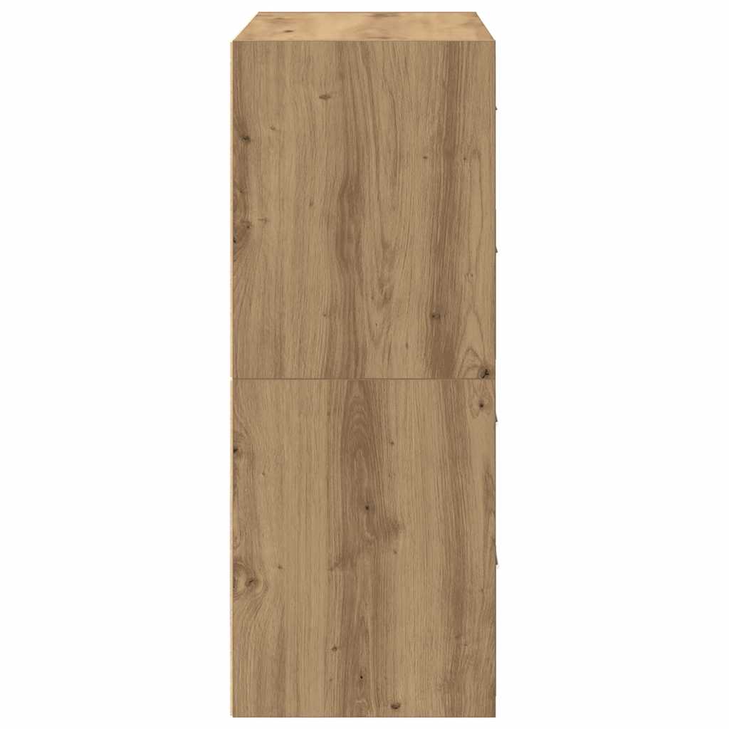 Armoires avec 2 tiroirs 2 pcs chêne artisanal bois d'ingénierie - XIOS