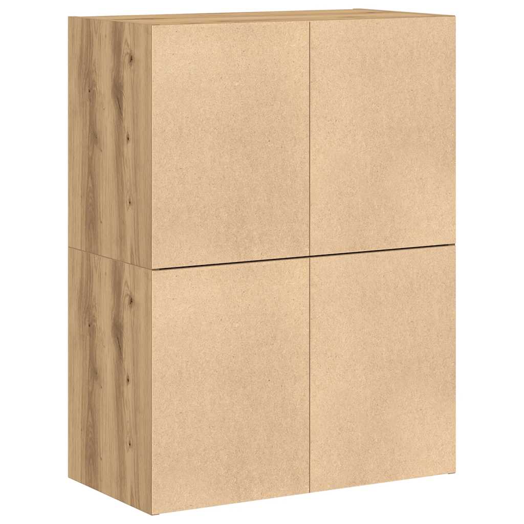 Armoires avec 2 tiroirs 2 pcs chêne artisanal bois d'ingénierie - XIOS