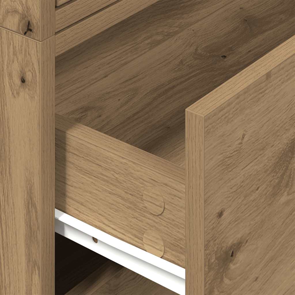 Armoires avec 2 tiroirs 2 pcs chêne artisanal bois d'ingénierie - XIOS