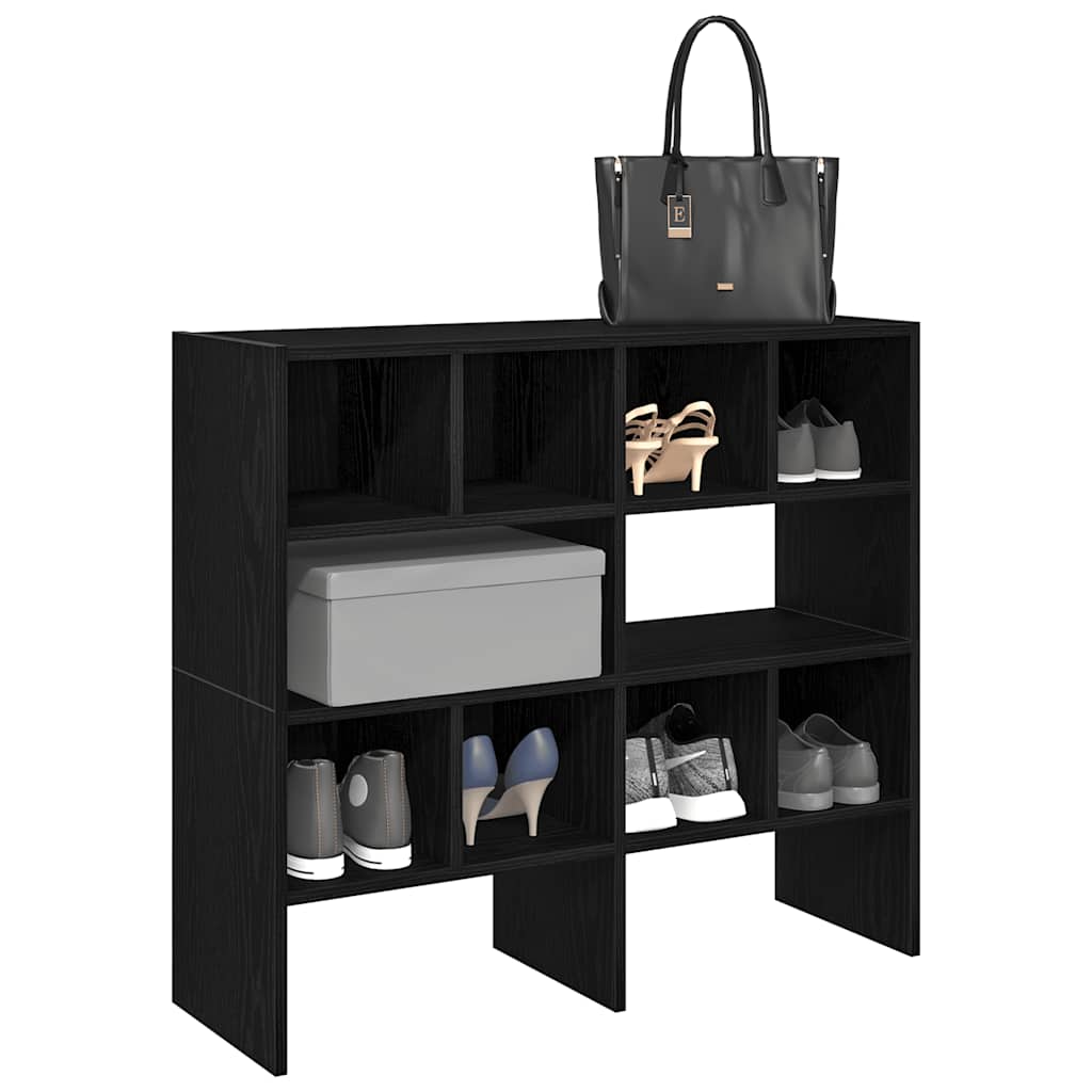 Étagères à chaussures empilables en chêne noir 89,5 x 30 x 40cm - XIOS
