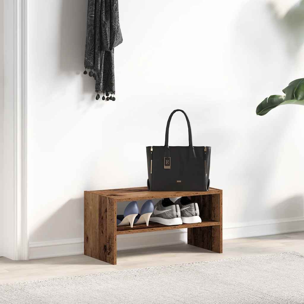 Étagère à chaussures empilable vieux bois 60x30x30,5 cm - XIOS