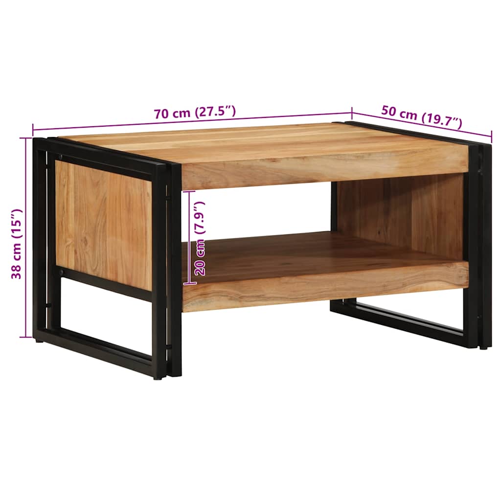 Table basse 70x50x38 cm bois massif acacia - XIOS