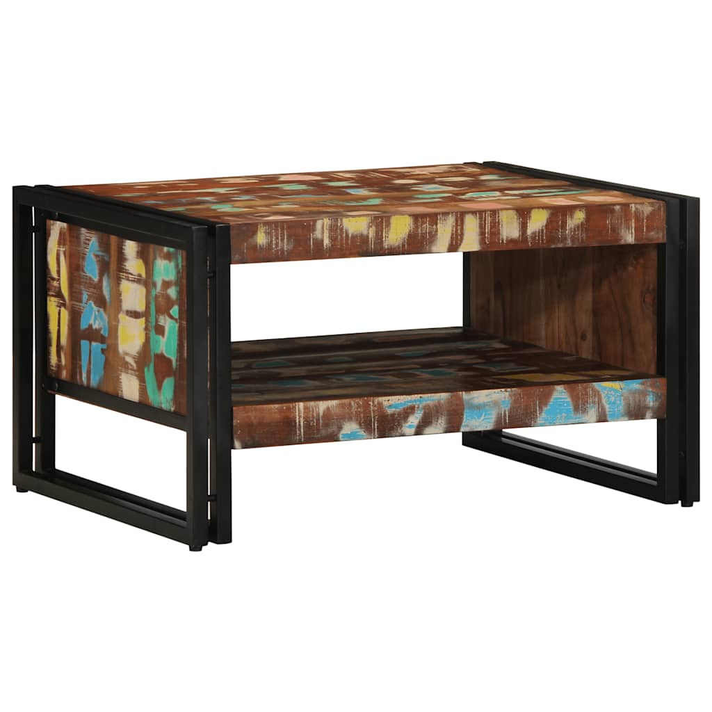 Table basse multicolore 70x50x38 cm bois de récupération massif - XIOS