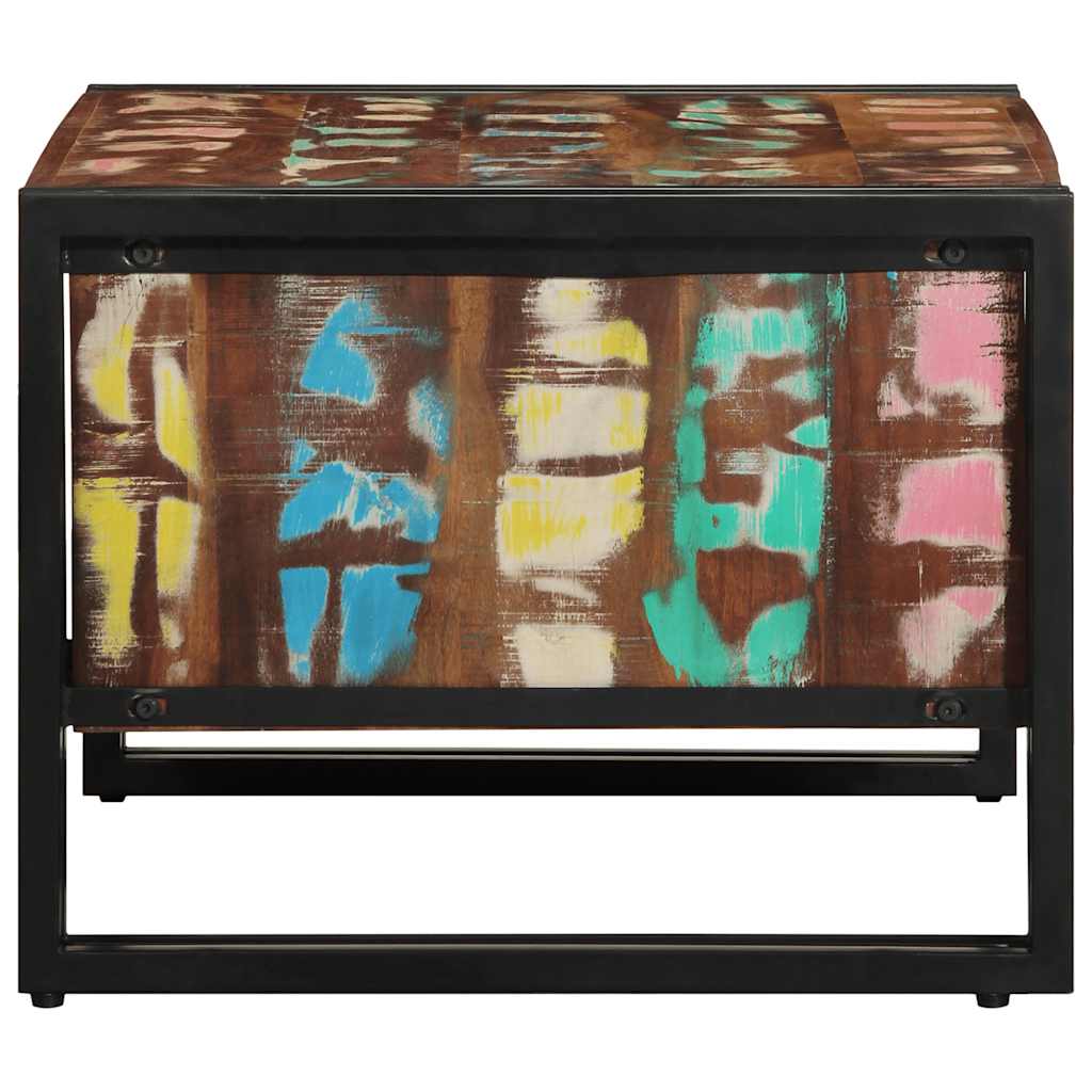 Table basse multicolore 70x50x38 cm bois de récupération massif - XIOS