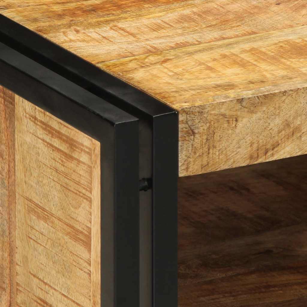 Table basse 50x50x38 cm bois de manguier massif brut - XIOS