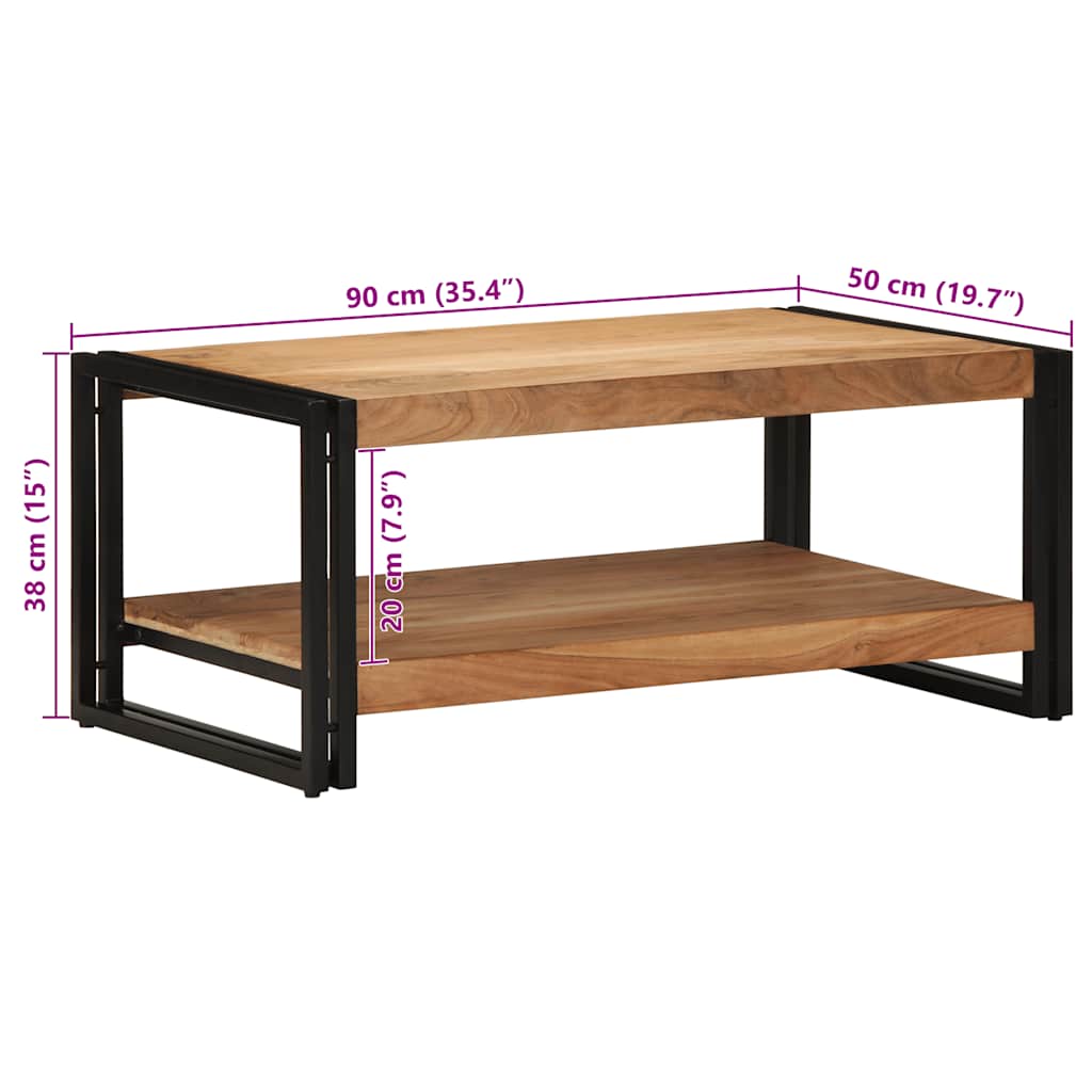 Table basse 90x50x38 cm bois massif acacia - XIOS