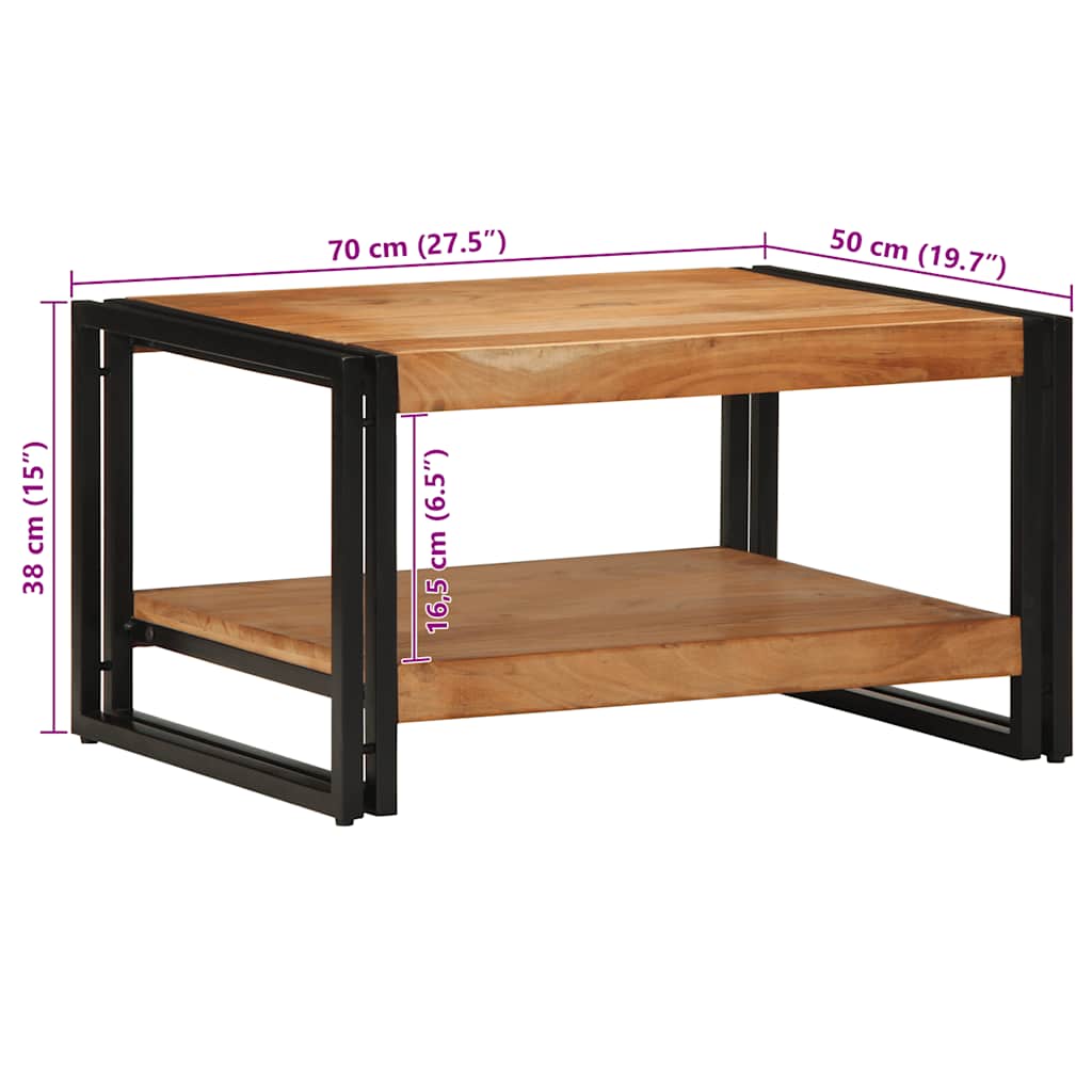 Table basse 70x50x38 cm bois massif acacia - XIOS