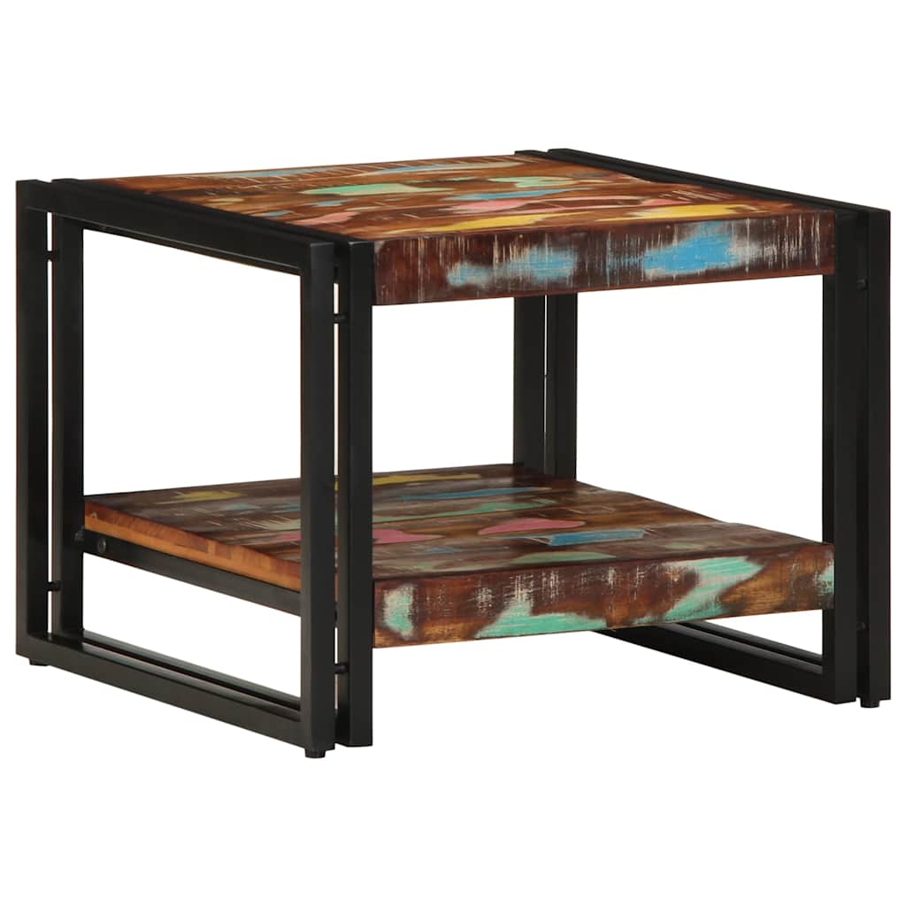 Table basse multicolore 50x50x38 cm bois de récupération massif - XIOS