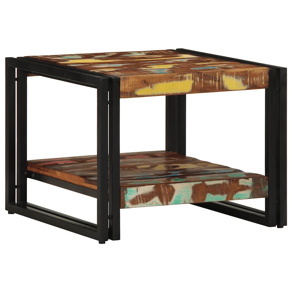 Table basse multicolore 50x50x38 cm bois de récupération massif - XIOS