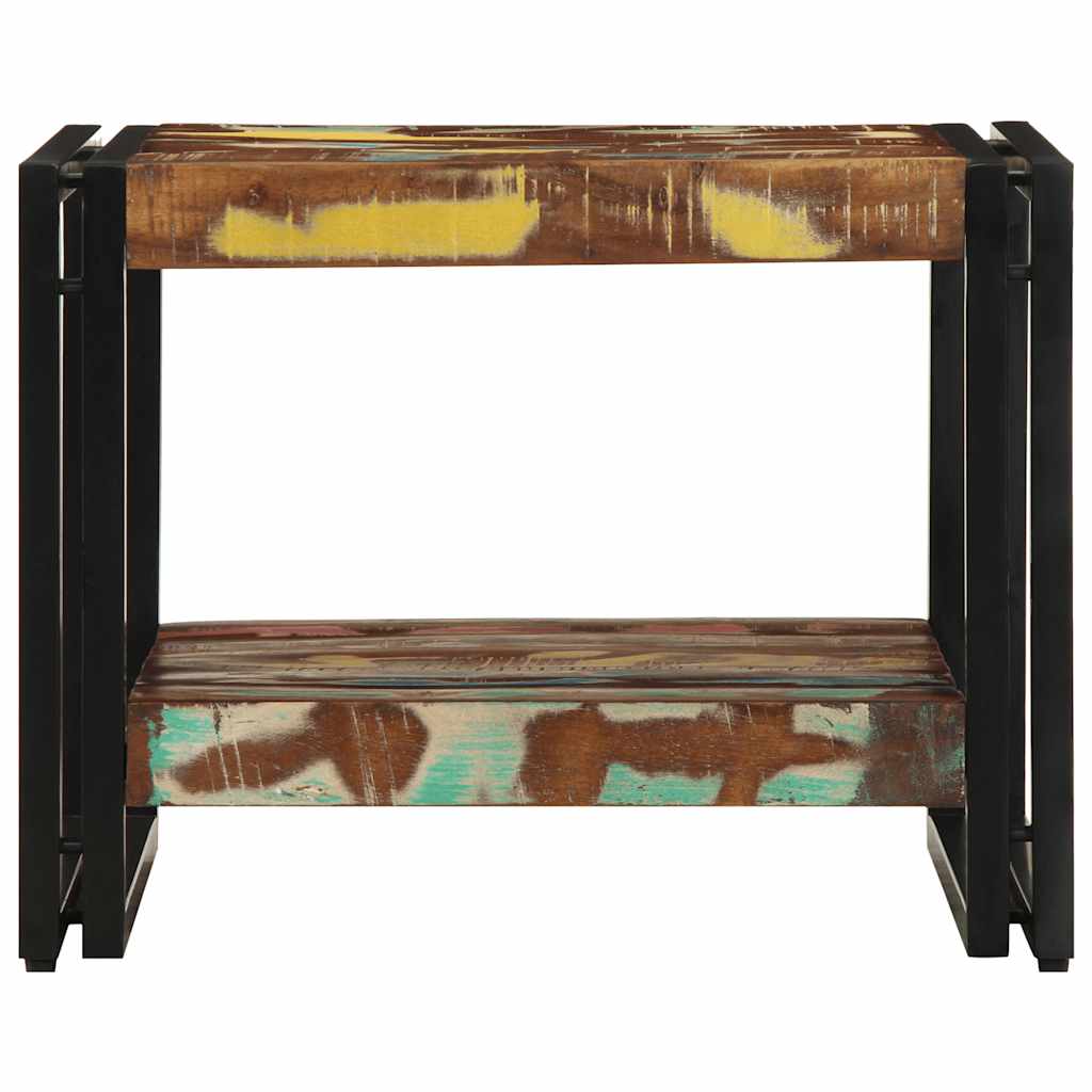 Table basse multicolore 50x50x38 cm bois de récupération massif - XIOS