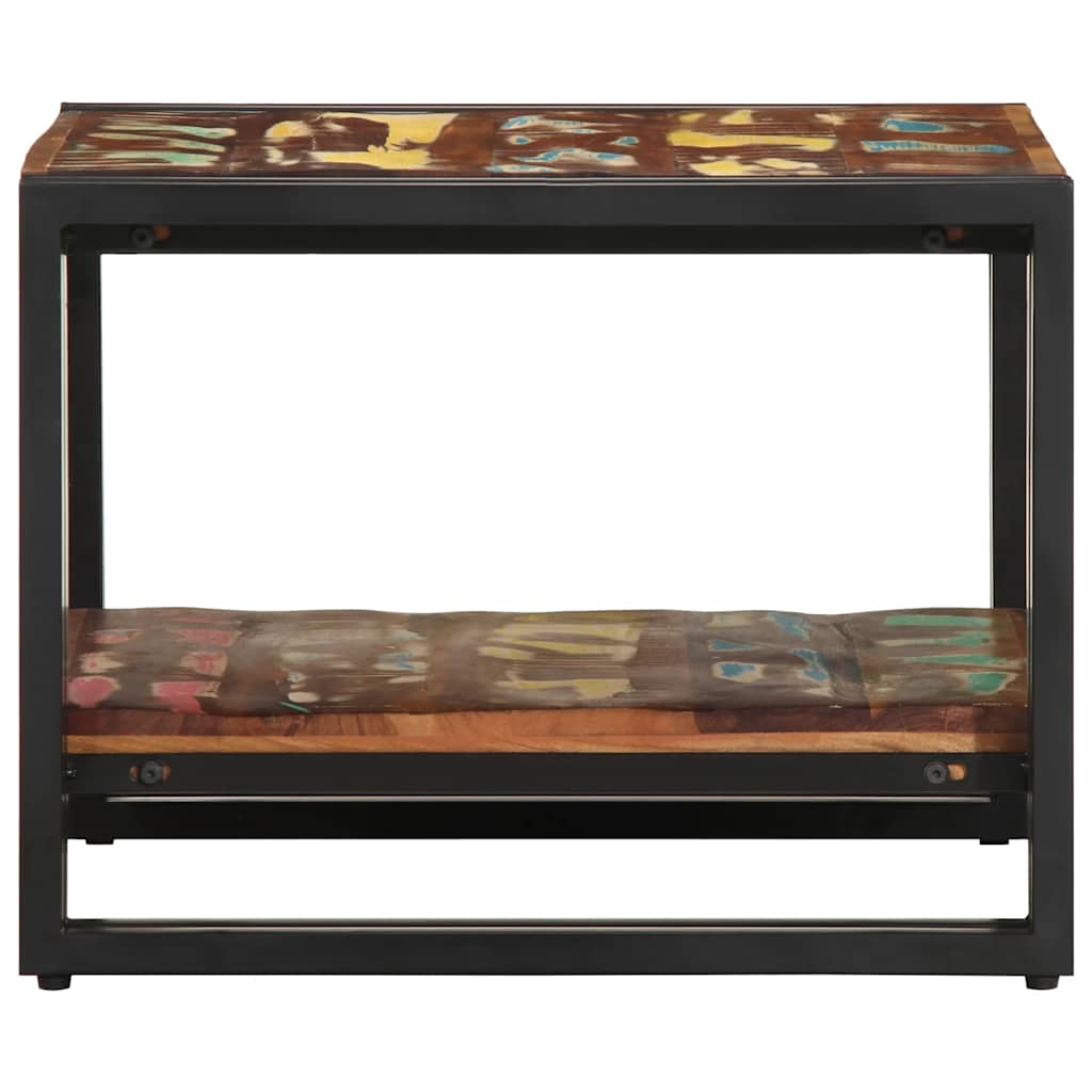 Table basse multicolore 50x50x38 cm bois de récupération massif - XIOS