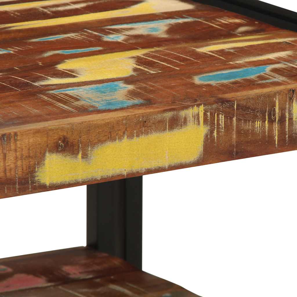 Table basse multicolore 50x50x38 cm bois de récupération massif - XIOS