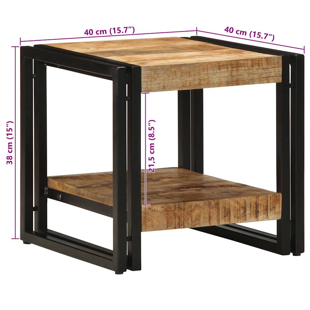 Table basse Marron 40 x 40 x 38 cm bois de manguier massif - XIOS
