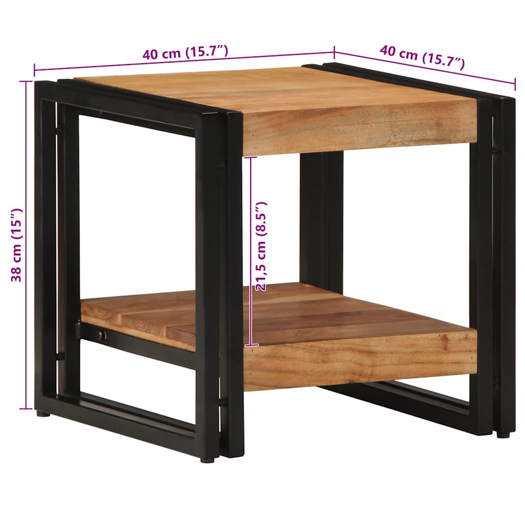 Table basse Marron 40 x 40 x 38 cm Bois d'acacia massif - XIOS