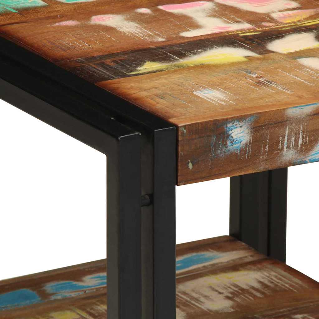 Table basse 40 x 40 x 38 cm bois de récupération massif - XIOS