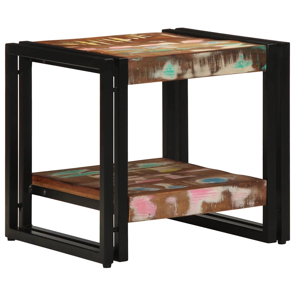 Table basse 40 x 40 x 38 cm bois de récupération massif - XIOS