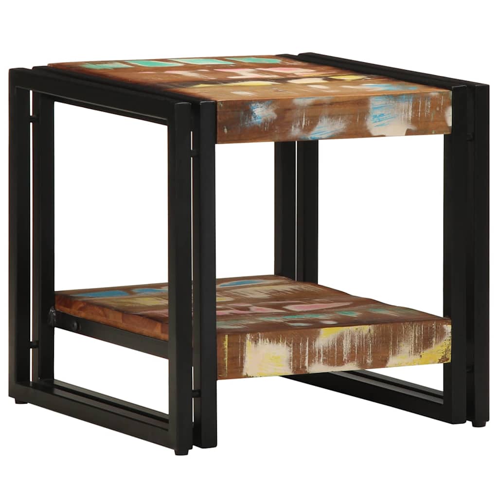 Table basse 40 x 40 x 38 cm bois de récupération massif - XIOS