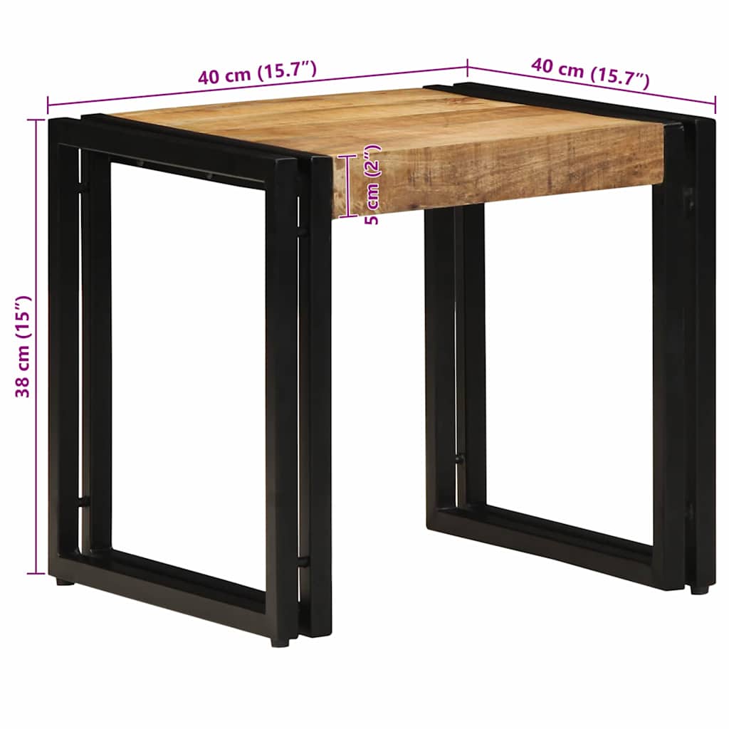 Table basse Marron 40 x 40 x 38 cm bois de manguier massif - XIOS