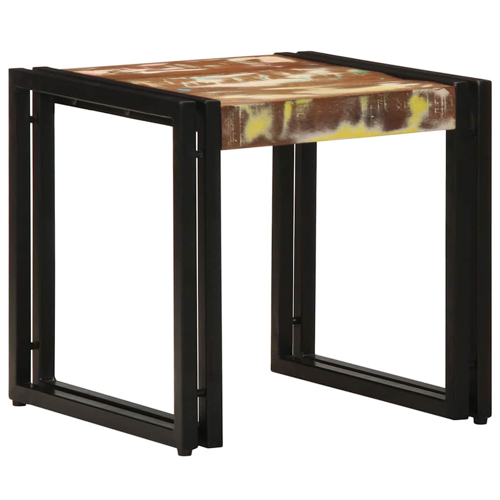 Table basse 40 x 40 x 38 cm bois de récupération massif - XIOS