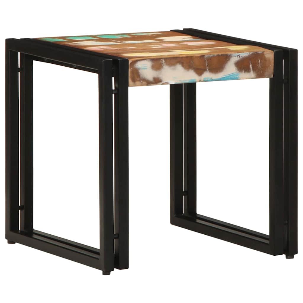 Table basse 40 x 40 x 38 cm bois de récupération massif - XIOS
