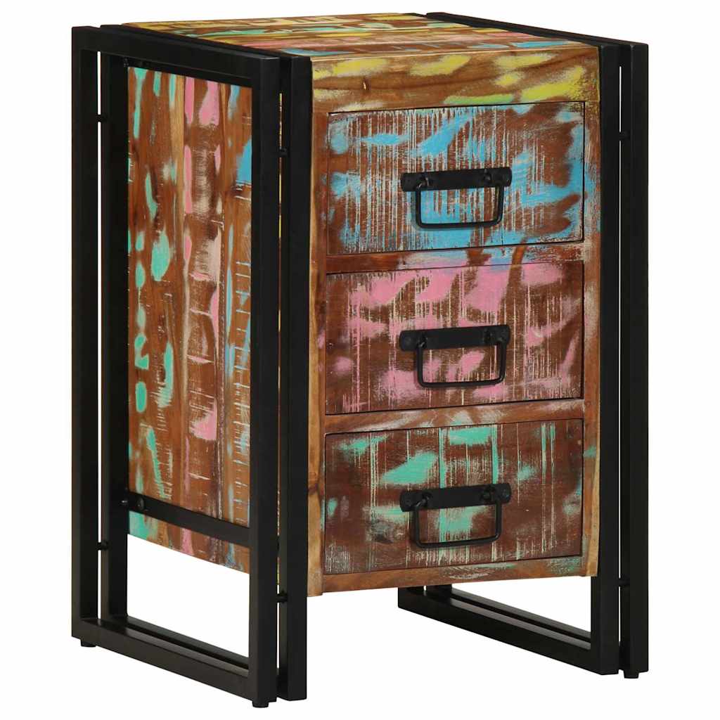 Cabinet de chevet 40 x 35 x 50 cm bois de récupération massif - XIOS