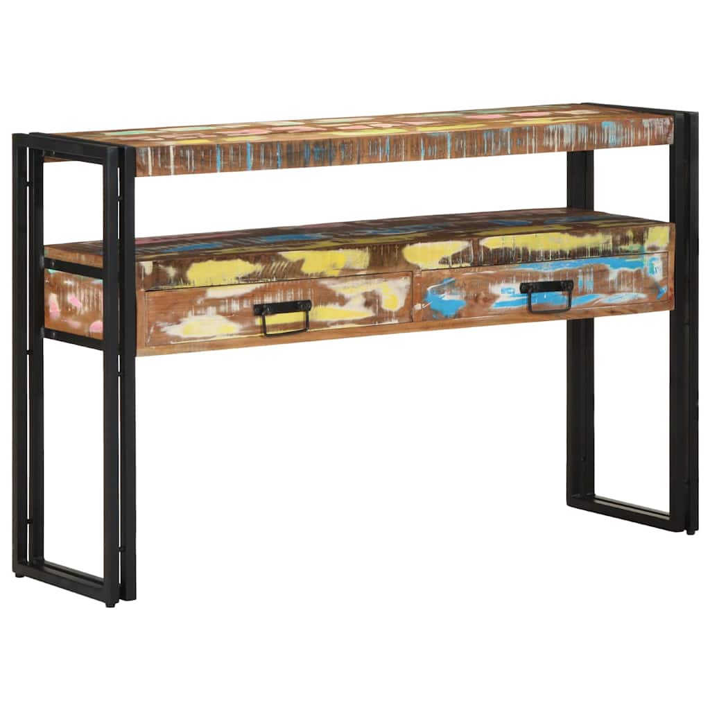 Table console 120 x 33 x 75 cm bois de récupération massif - XIOS