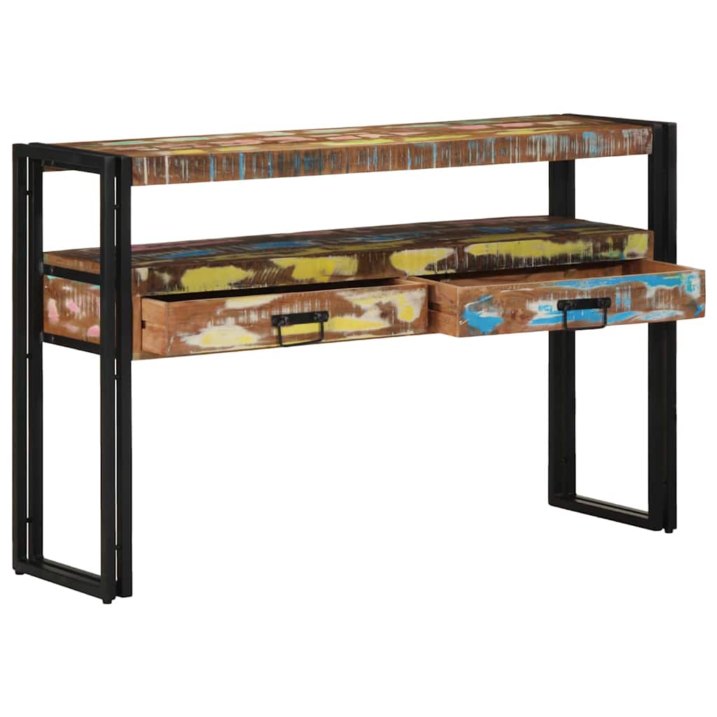 Table console 120 x 33 x 75 cm bois de récupération massif - XIOS
