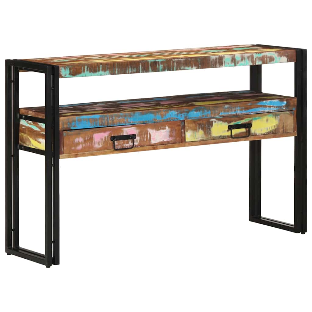 Table console 120 x 33 x 75 cm bois de récupération massif - XIOS