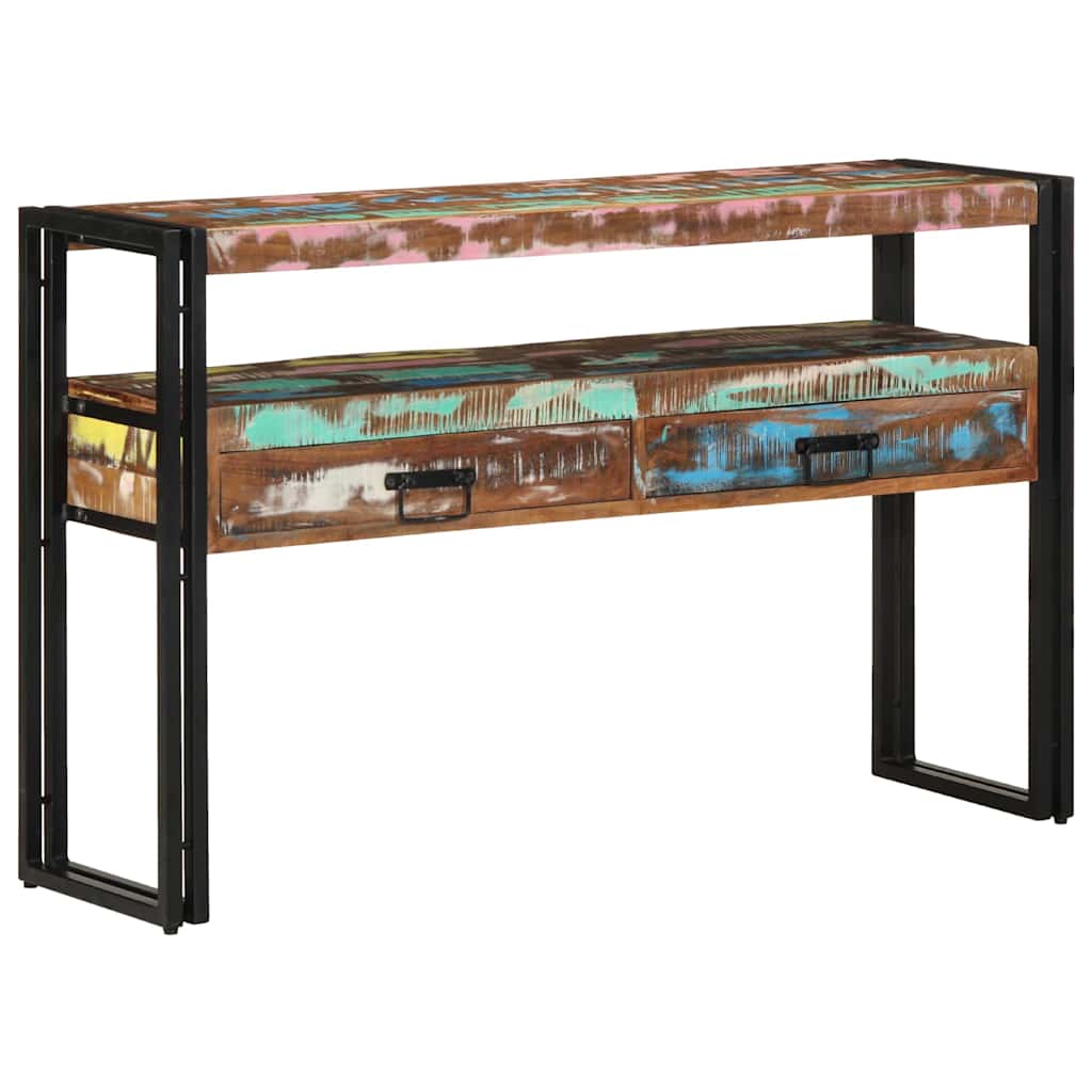Table console 120 x 33 x 75 cm bois de récupération massif - XIOS