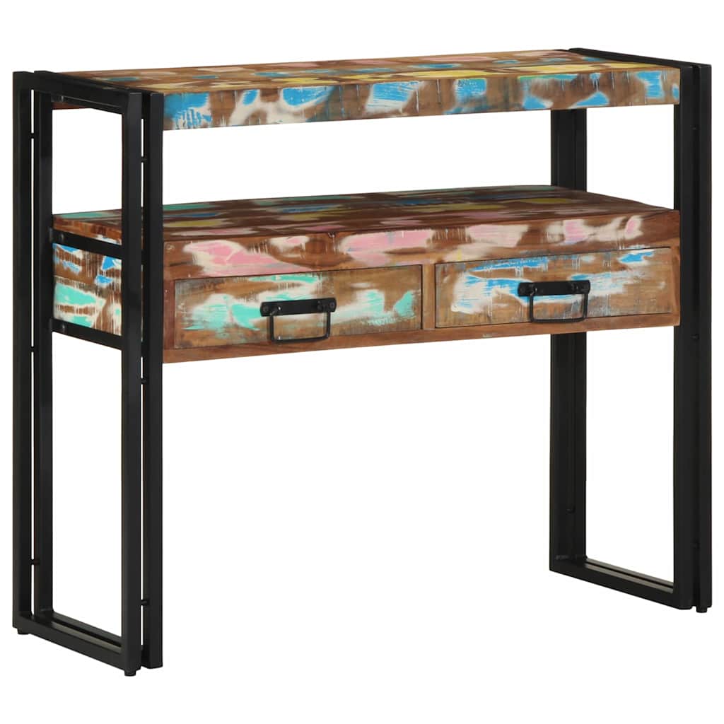 Table console 90 x 33 x 75 cm bois de récupération massif - XIOS