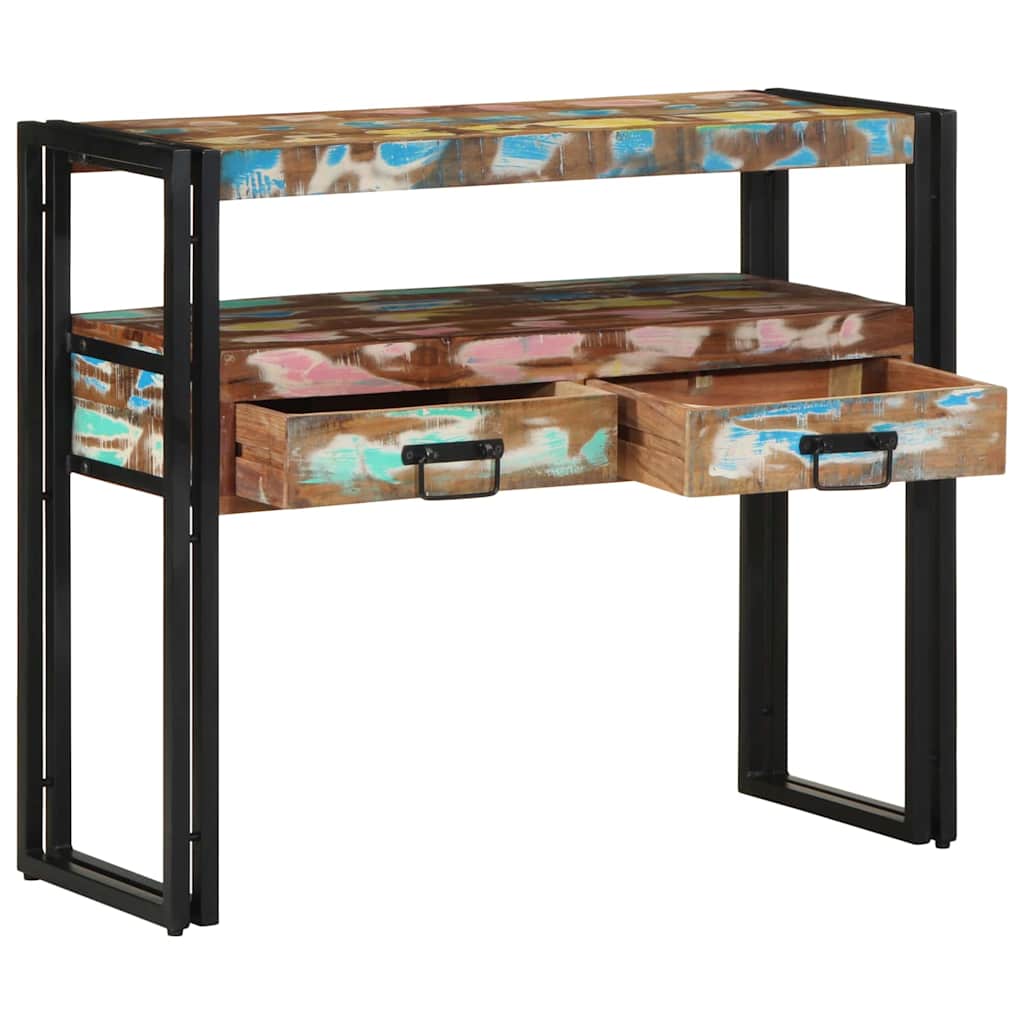 Table console 90 x 33 x 75 cm bois de récupération massif - XIOS