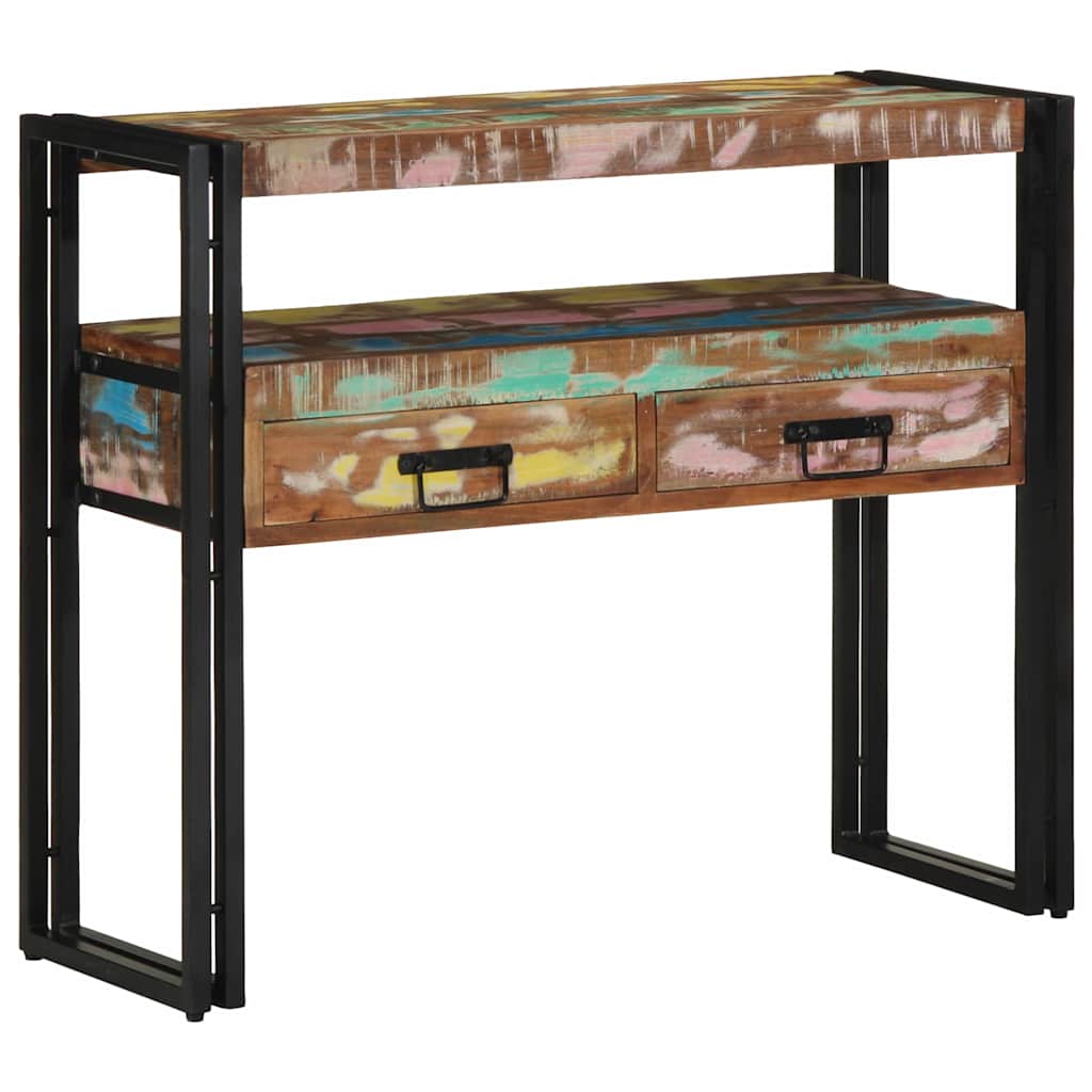Table console 90 x 33 x 75 cm bois de récupération massif - XIOS